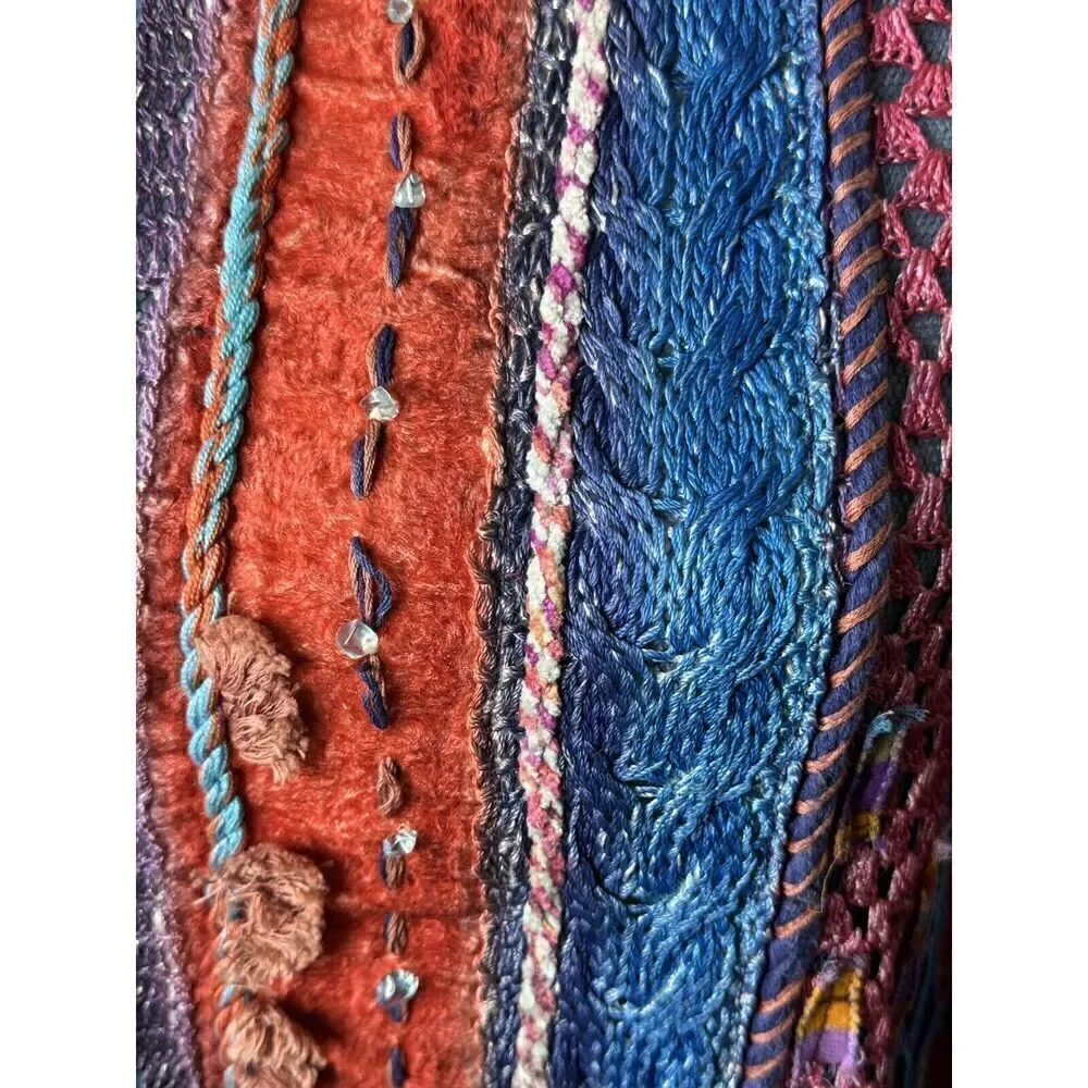 Sandy Starkman Vintage Mixed Media Art To Wear Embellished Multicolor Sweater S - Picture 8 of 12